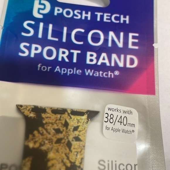 PoshTech Apple Watch Silicone Sports Band Gold winter  wonderland snowflake NEW - Picture 4 of 5